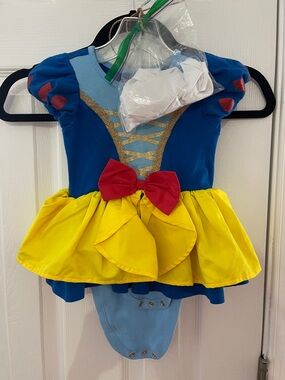 Blue and Yellow Princess Kids Costume with Red Bow